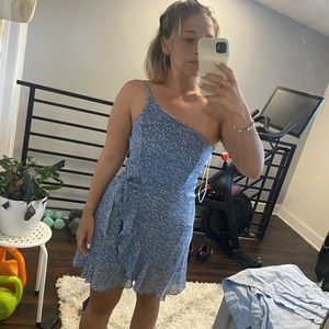 Blue one shoulder dress size medium